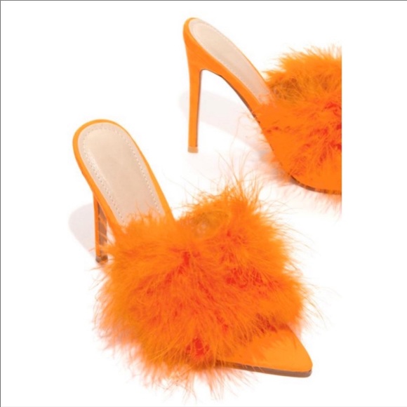 orange fur heels